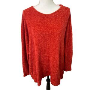 Pink Lily Red Textured Knit Sweater Women’s Small Long Sleeve Pullover Cozy Fall
